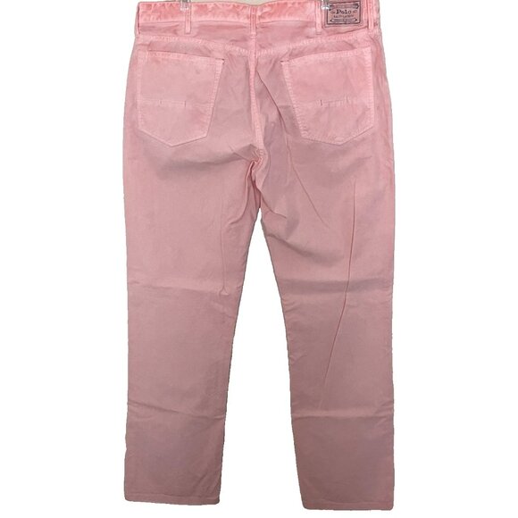 Polo Ralph Lauren Varick Slim Straight Leg Jeans Men's 36 X 30 Pink Dye Vacation - Picture 3 of 14